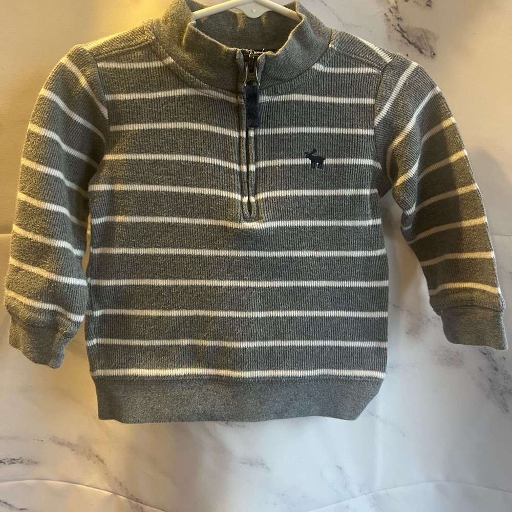 Grey and white Striped Sweater 12m